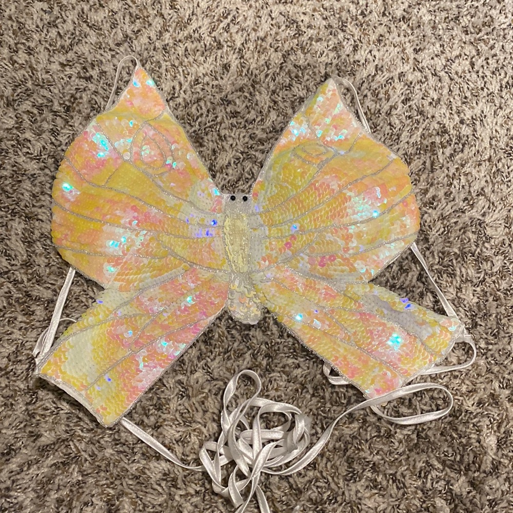 Iridescent butterfly top